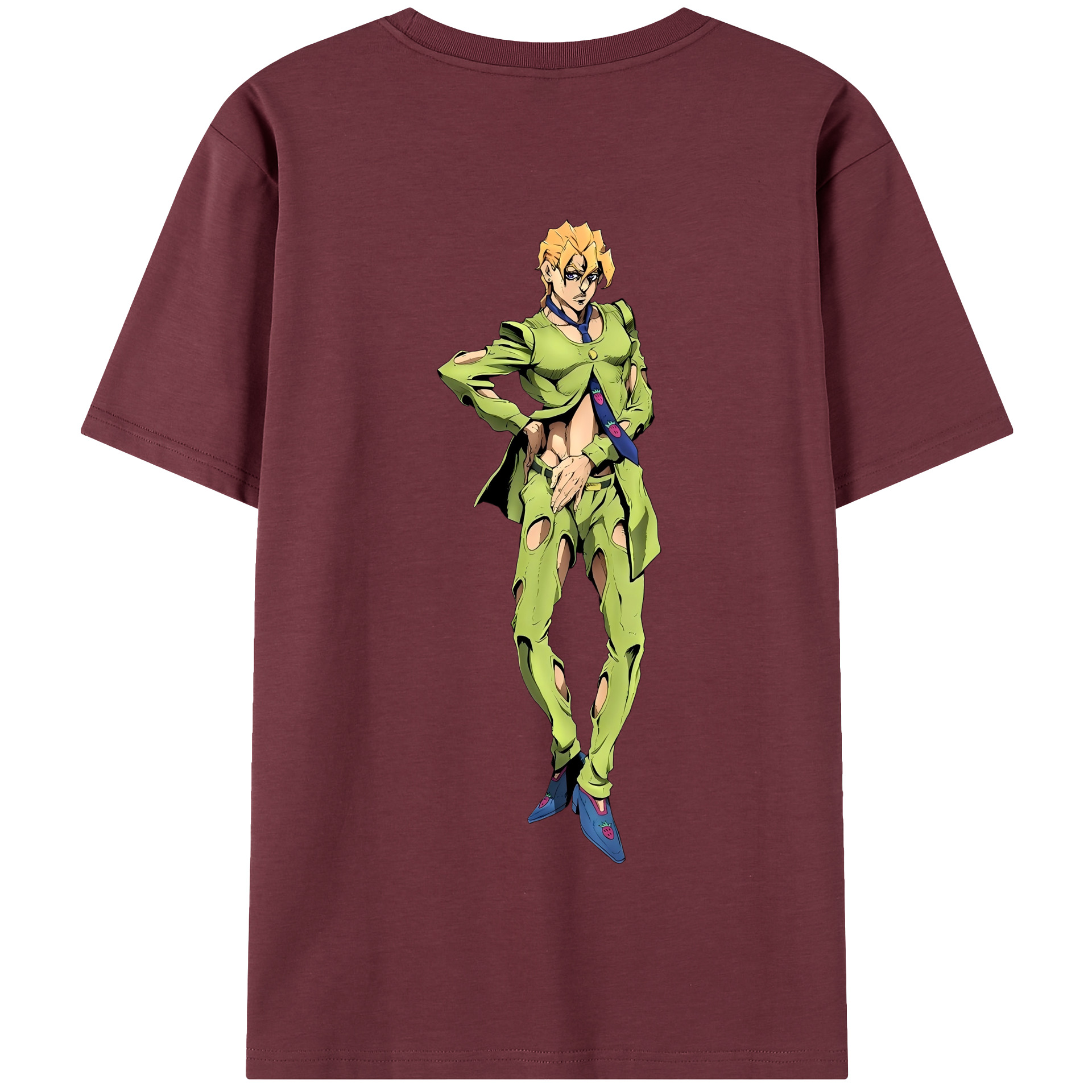 （画像用） ジョジョの奇妙な冒険 パンナコッタ?フー JoJo's Bizarre Adventure Pannacotta Fugo 綿100％半袖Tシャツ（背面プリント）
